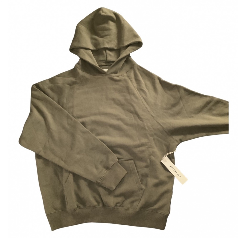 NEW Fear of God Essentials oversized hoodie in silver sage
